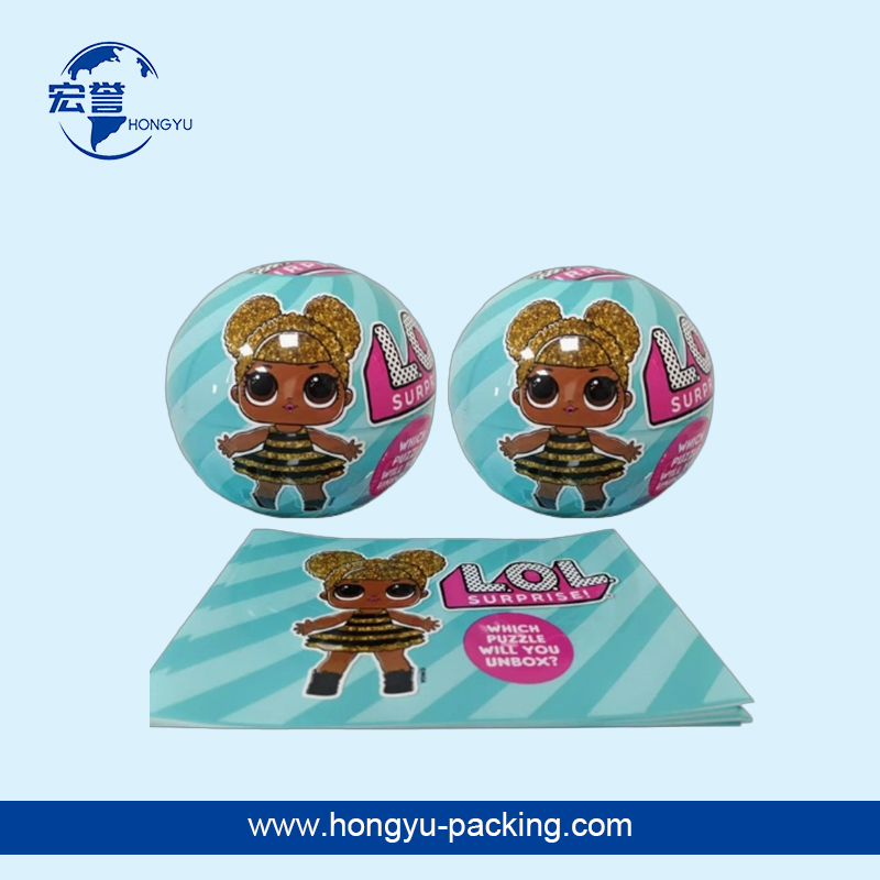 玩具球印刷收缩标惊喜娃娃彩印蛋膜pet白膜可遮光