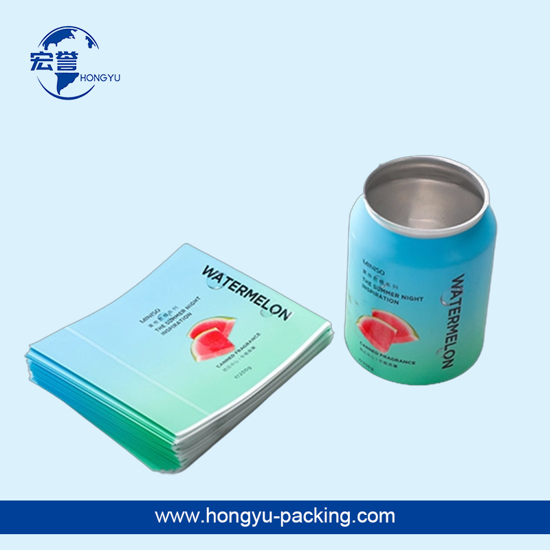 易拉罐pet收缩标香熏拉罐彩印热收缩膜