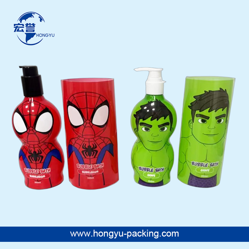  沐浴露收缩膜标签异形瓶热缩膜可印刷